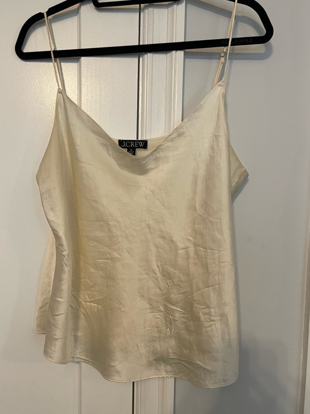 J. Crew Washable Silk Charmeuse Camisole Top BB257/Ivory Size XL